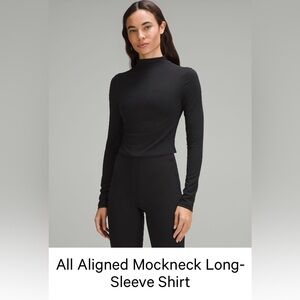 All Aligned Black Mockneck Long-Sleeve Shirt